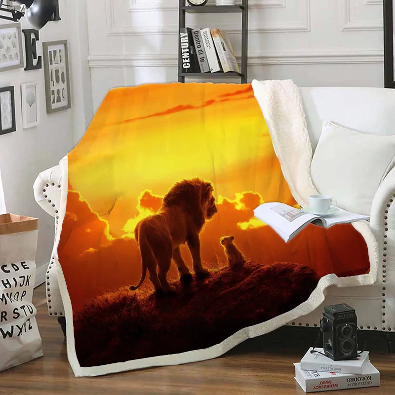 

Kids Cartoon Animal Double-sided Blanket 3d Anime Flannel Office Nap Blanket Children Boy Girl Warm Bed Throw Blanket Bed Lining