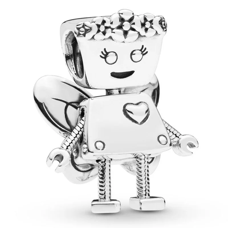 Розовое золото Rob& Bella Bot's Pet Bobby Bot Dog Цветочные Подвески Bella Fit Pandora браслет серебряные бусины 925 пробы DIY ювелирные изделия