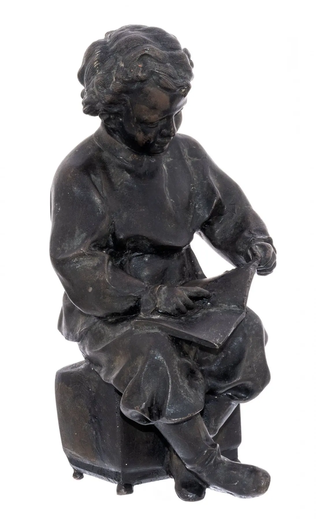 Скульптура &quotВолодя Ульянов с книгой&quot чугун литье|Статуэтки и миниатюры| |