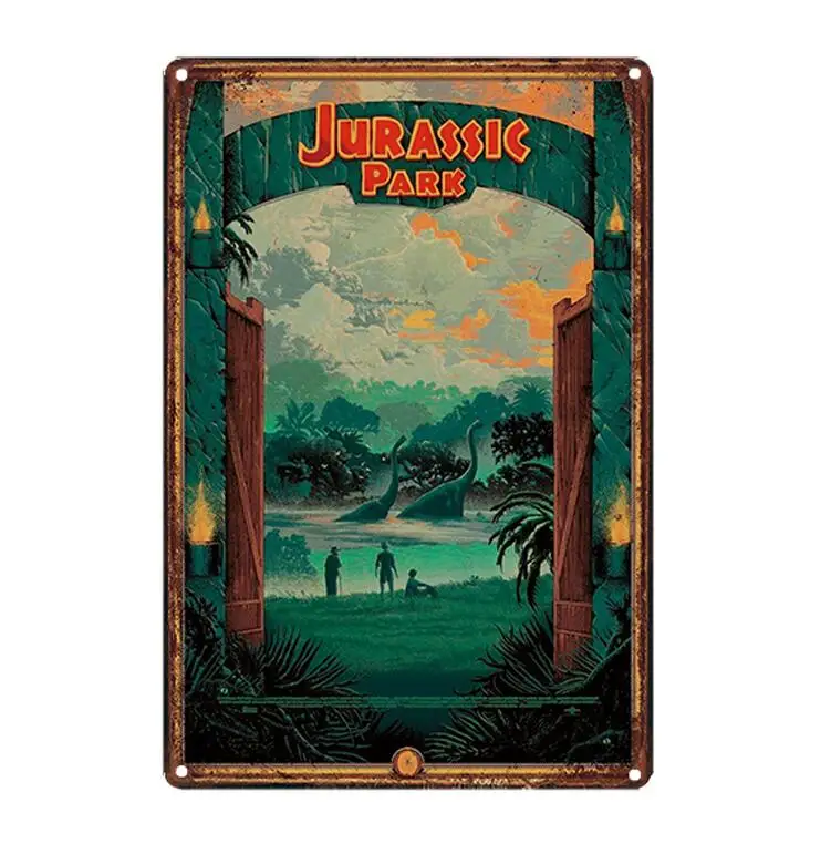 

Jurassic Park Dinosaurs Metal Signs Wall Poster Plaque Mural Painting Antique Vintage Tin Sign Park Bar Pub Decor Metal Poster