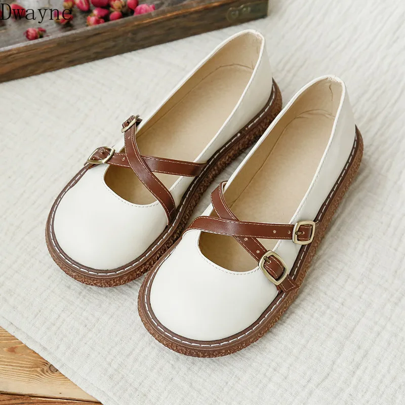 Японский Сен Женские тонкие туфли в стиле ретро с большим носком Женская