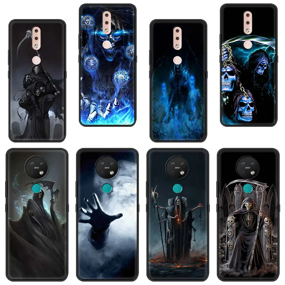 

Skull Skeleton Grim Reaper TPU Phone Case For Nokia G10 7.2 5.4 5.3 3.4 1.4 8.3 X10 2.4 2.3 C20 C30 XR20 C3 G20 5G Cover Fundas