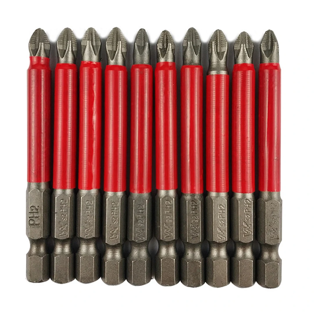 

6pcs 1/4" Hex Shank Non Slip Screwdriver Set 70mm Cross Power Drill Bits Set Precision Carbon Steel Electric Tool Parts
