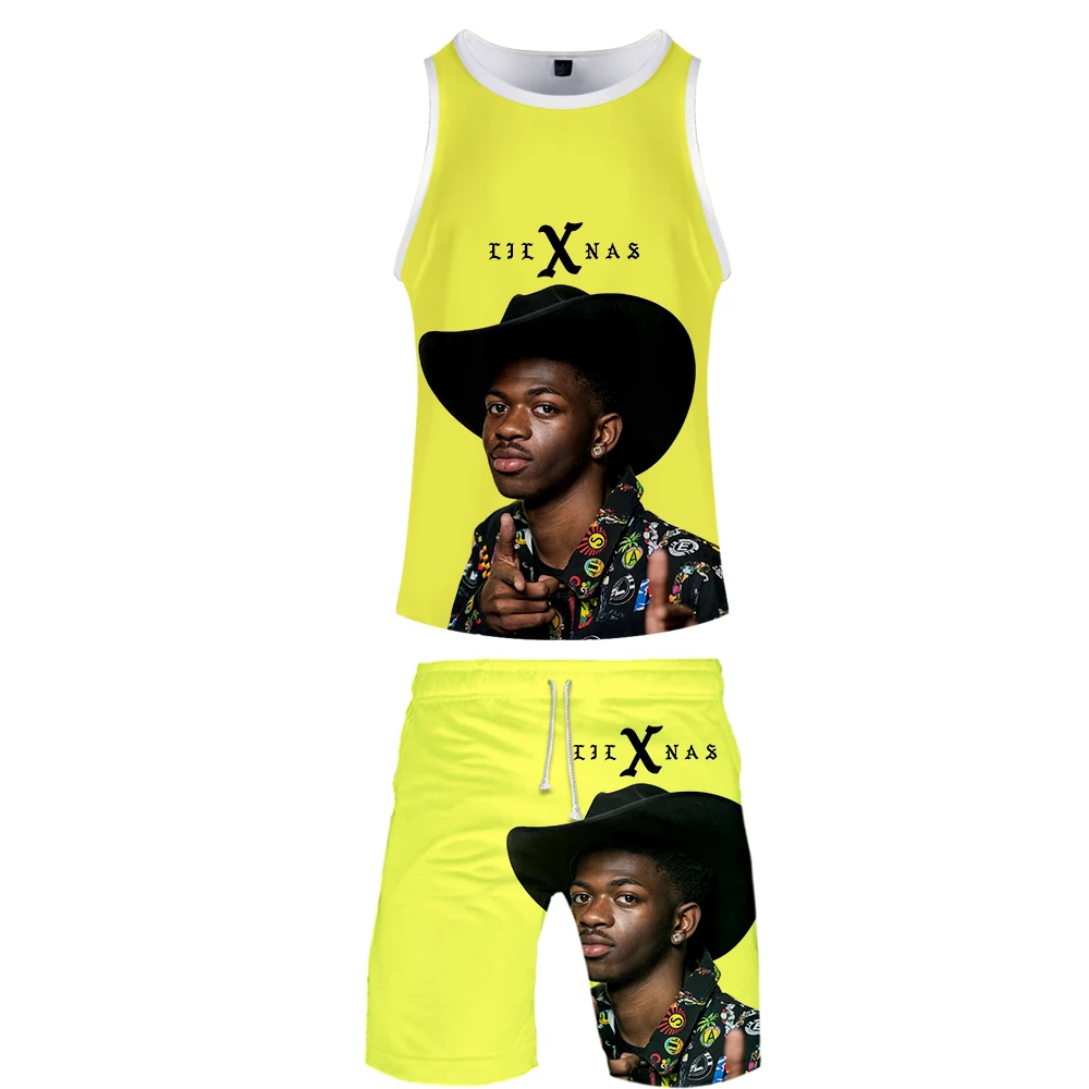 2019 Новинка Lil Nas X летний мужской повседневный пляжный жилет без рукавов шорты