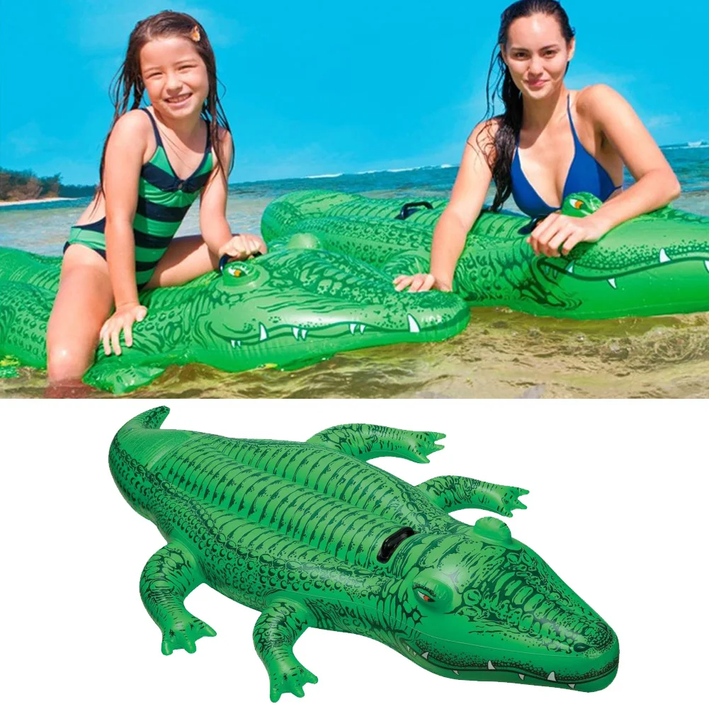 

Baby Crocodile Swimming Ring Toy Iatable Animal Shape Pool Toy With Handle For Children Summer Water Playing Reasonable