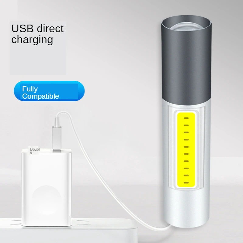 ZHIYU Портативный USB Перезаряжаемые Мини светодиодный фонарик 3 освещения мод