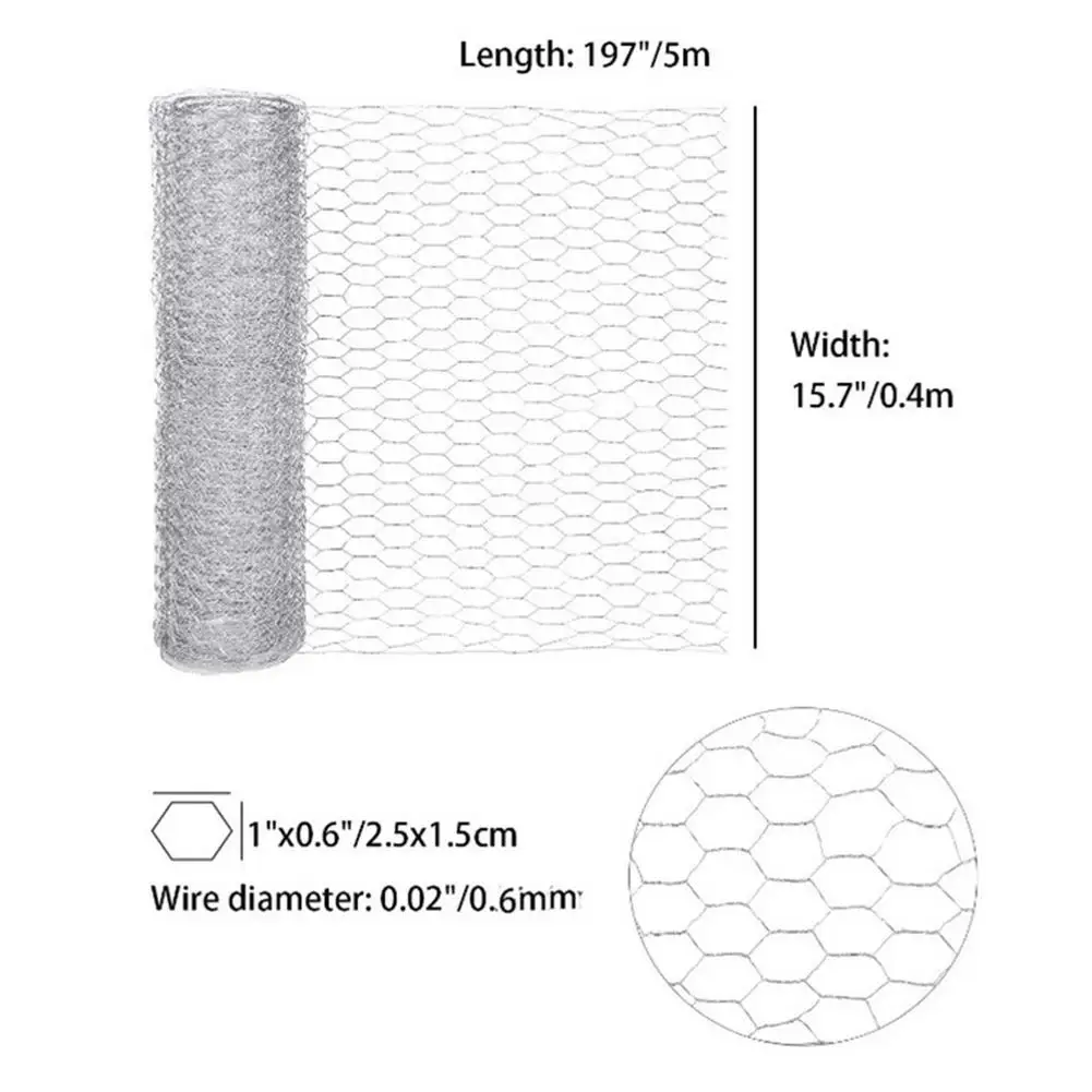 

Chicken Wire Net Galvanized Hexagonal Wire Mesh Fence Crafting Wire Mesh Netting with Cutting Pliers for Craft Projects
