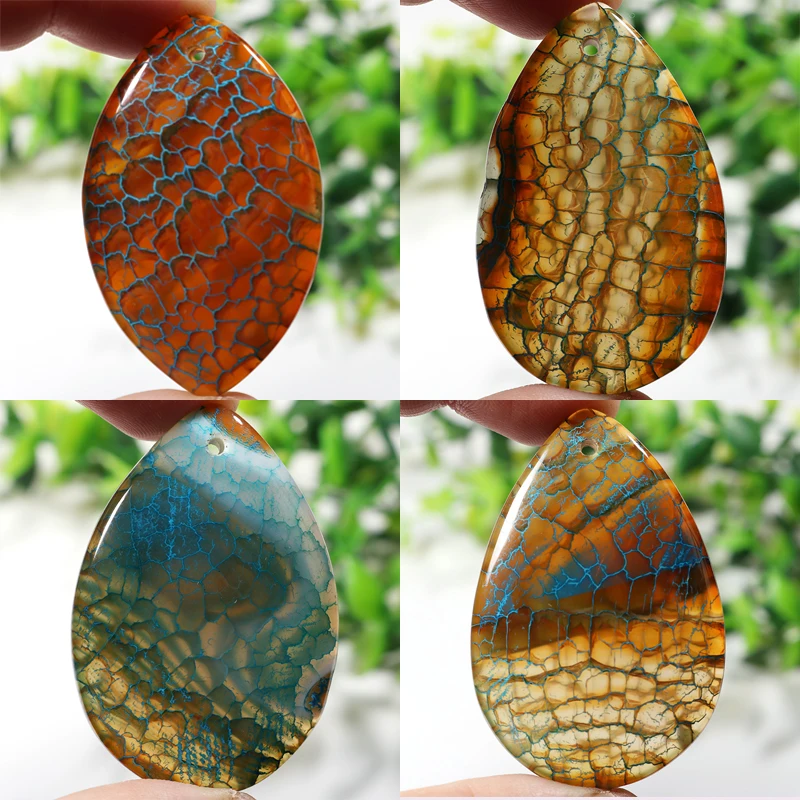 

Heart Moon Leaves Shape Agate Natural Stone 1Pcs Pendants And Necklaces Blue Dragon Vein Charm For Jewelry Making Free Shipping