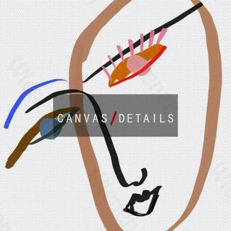 

Nordic Abstract Poster Line Face Oil Painting Wall Art Pink Style Poker Lucky Picture Home Decoration for Living Room Bedroom