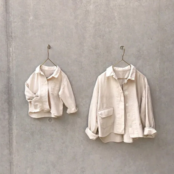 Детская рубашка из плотного хлопка осенняя куртка для мальчиков и девочек пальто