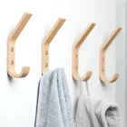 Настенный деревянный креативный крючок для пальто, современный минималистичный крючок для пальто из дуба, монтажный крючок для комнаты, 4 шт.