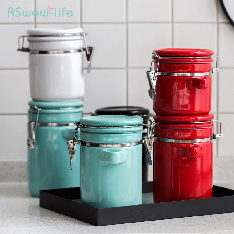 Креативные фарфоровые герметичные весы с крышкой емкость для хранения чая банки