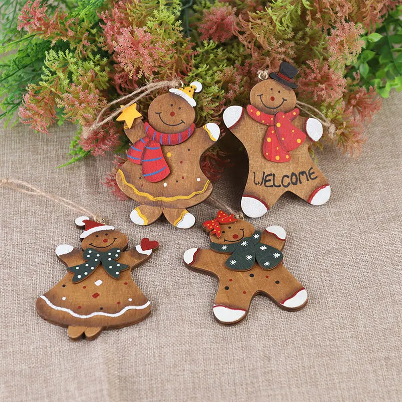 

Деревянные украшения для рождественской елки в виде снеговика, рождественские украшения для дома, деревни, Рождество, Новый Год, украшения ...