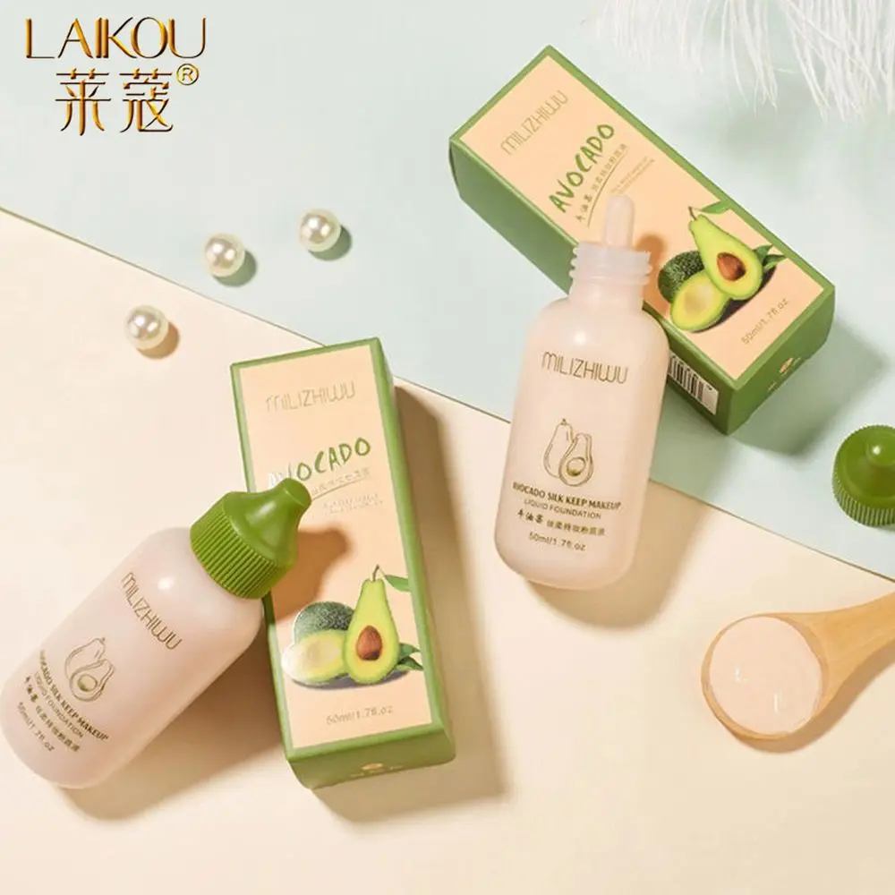 

LAIKOU Avocado Base Face Liquid Foundation Cream Moisturizing Concealer Long-lasting Oil Control Waterproof BB Cream Make Up