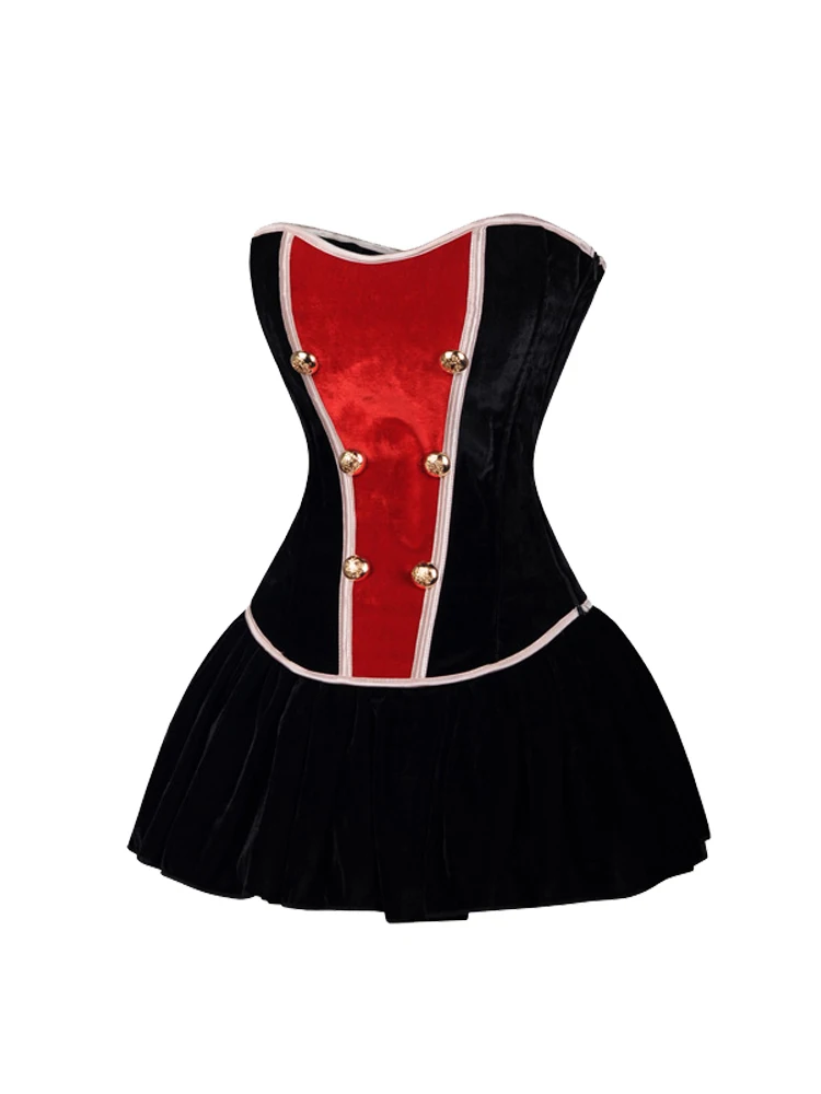 Женское платье танцор Burlesque сексуальное на Хэллоуин бюстье корсет мини юбка