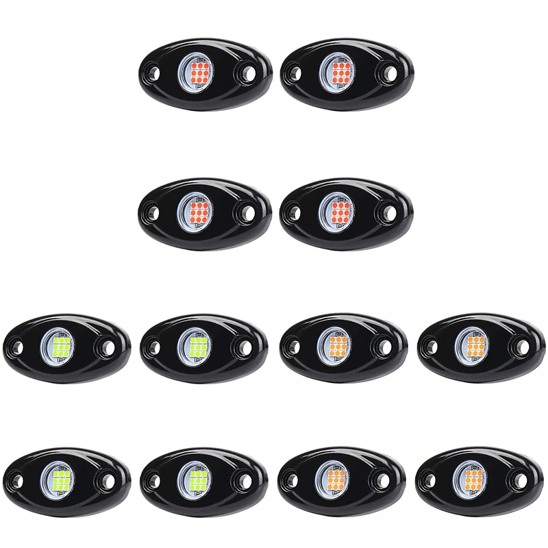 4 накладки светодиодный фары рок комплект Водонепроницаемый Underglow неоновый след