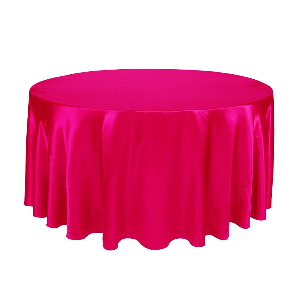 fuchsia 1 шт. атласная Скатерть 57''90''120'' белого и черного цветов для свадьбы, дня рождения, вечеринки, скатерть, круглая скатерть, домашний декор - Цвет: fuchsia