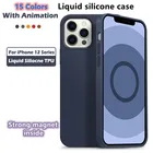Новый цветной силиконовый чехол с жидкостью и анимацией для IPhone 12 Pro Max, Магнитный защитный чехол для iPhone 12 Pro 12 Mini
