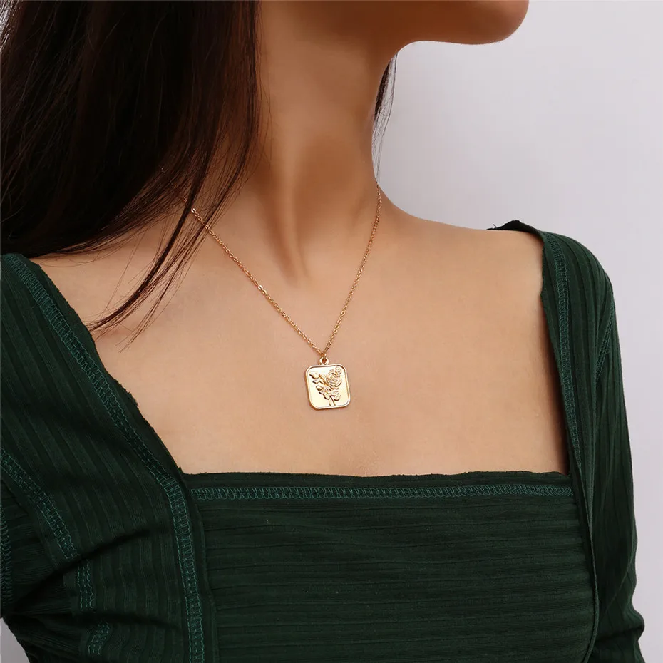 Женское винтажное ожерелье с кулоном из монет Ingemark длинное богини Девы Марии