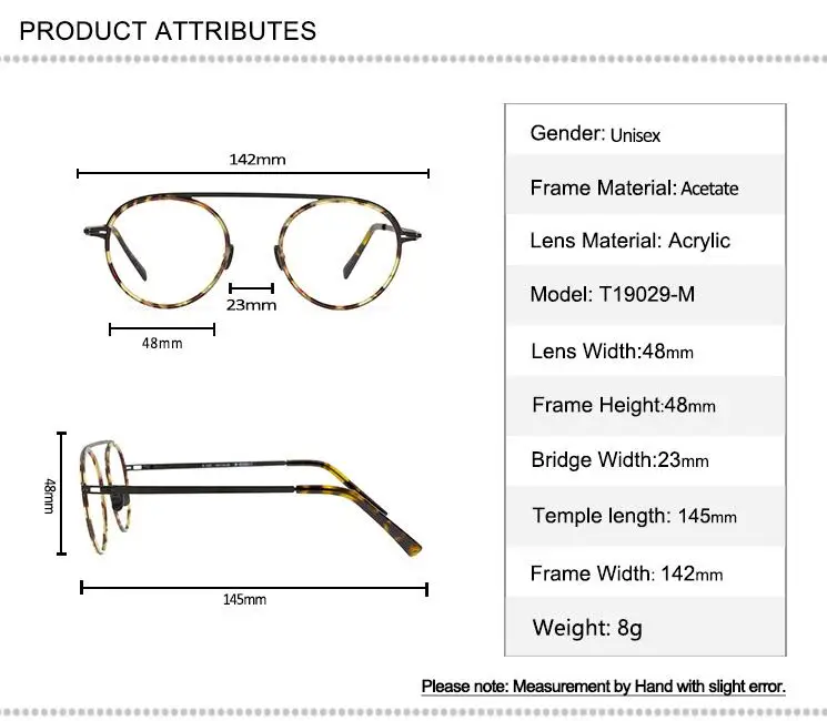 

Ultralight Alloy Acetate Glasses Frame Vintage Unisex Round Eyewear Clear Lens Prescription Myopia Readers Eyeglasses Women Men