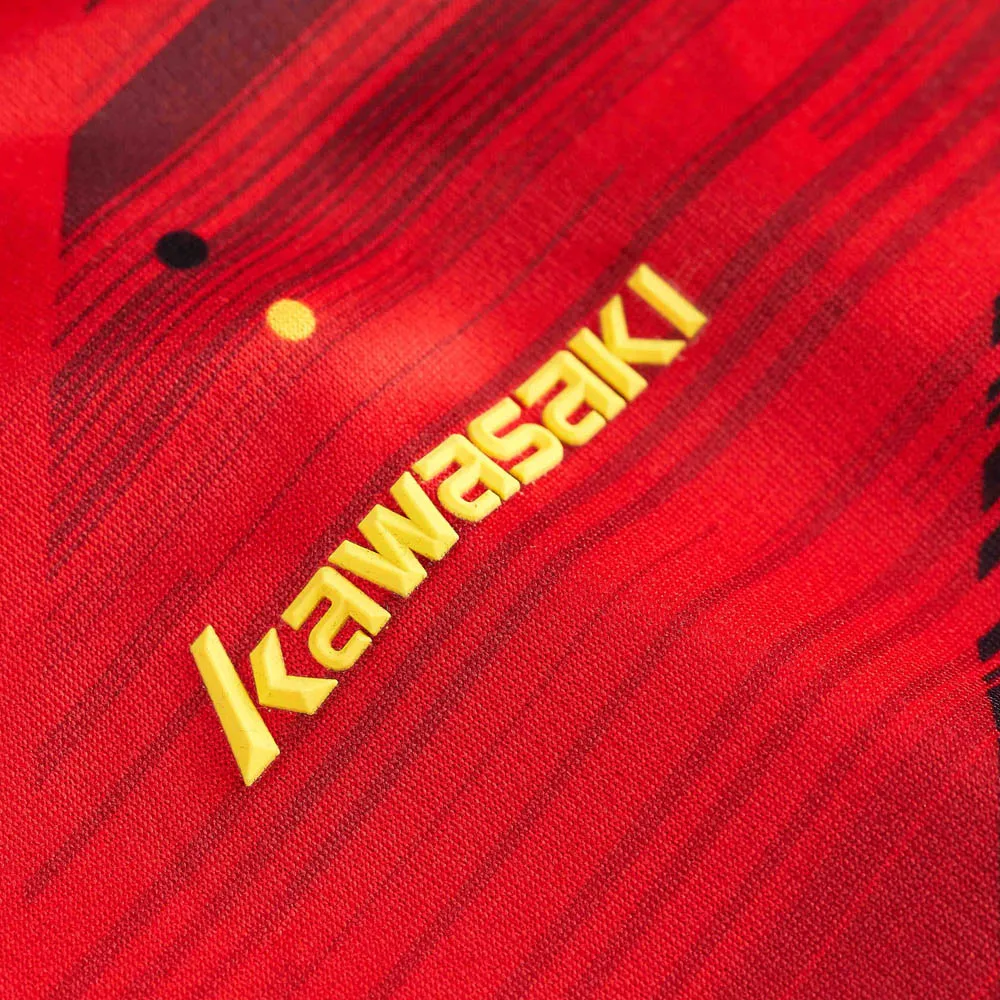 Kawasaki спортивная одежда 100% полиэстер теннисная Мужская рубашка с v образным