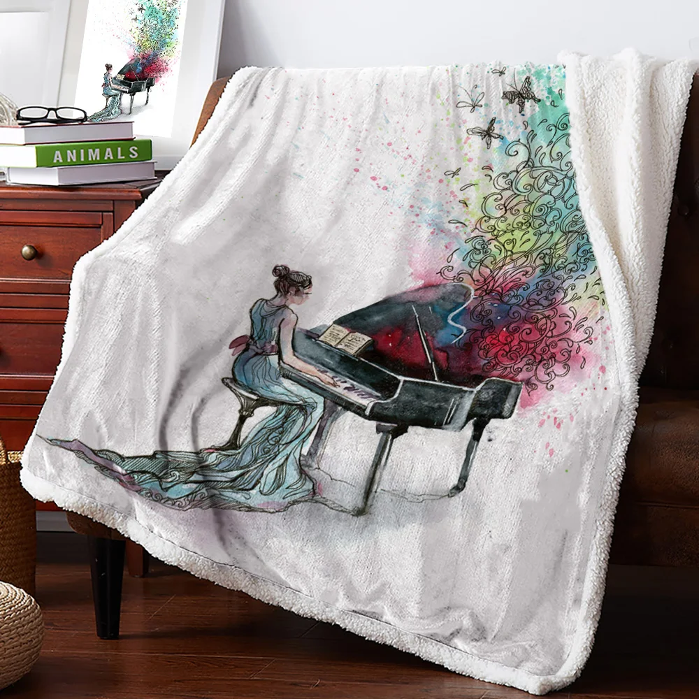 Зимнее кашемировое одеяло картина маслом стиль фортепиано для женщин