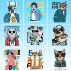 Мультяшные милые животные Лев, кошка и собака Красочный алфавит узор тепло виниловые Стикеры для глажки Декор термостикеры моющиеся