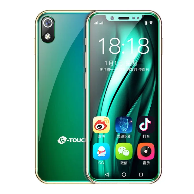Green K-touch I9 супер мини мобильный телефон 3," маленький Android смартфон Face ID Android 6,0 4G четырехъядерный 2 Гб 16 Гб Play Store - Цвет: Green