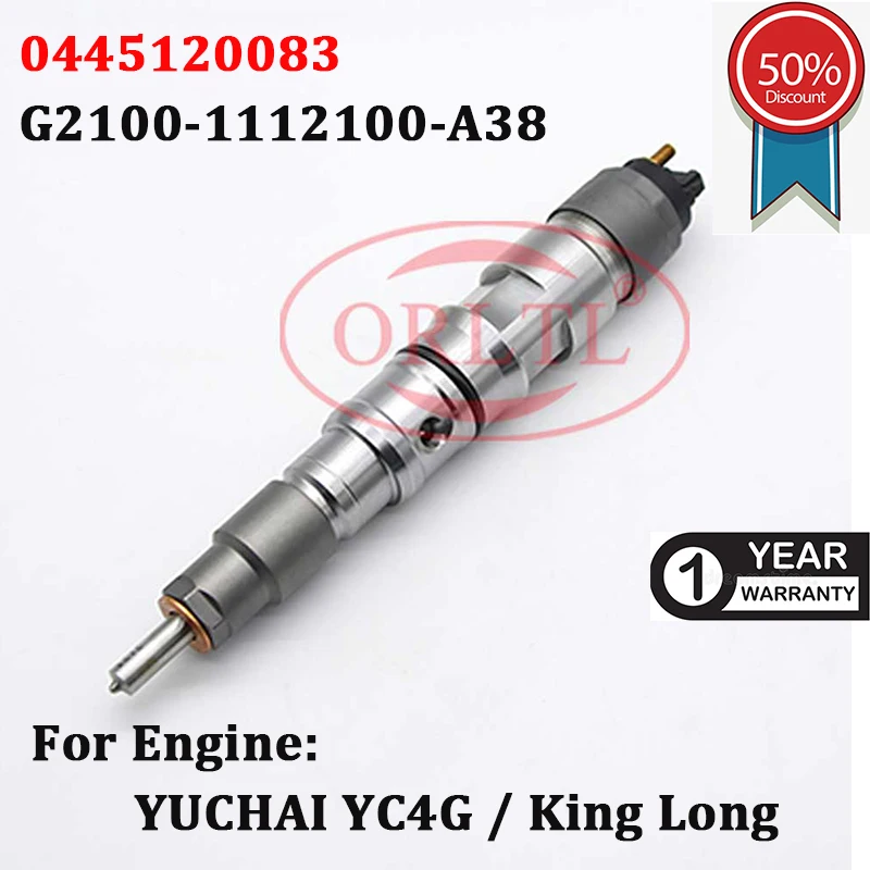 

New 0445120083 Common Rail Injector 0 445 120 083 Fuel Injection Nozzle 0445 120083 G2100-1112100-A38 For Yuchai YC4G 0445120083