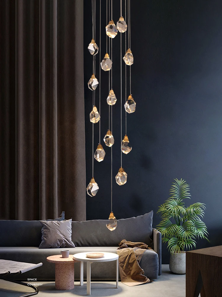 Современная Люстра для лестницы в скандинавском стиле Длинные светодиодные