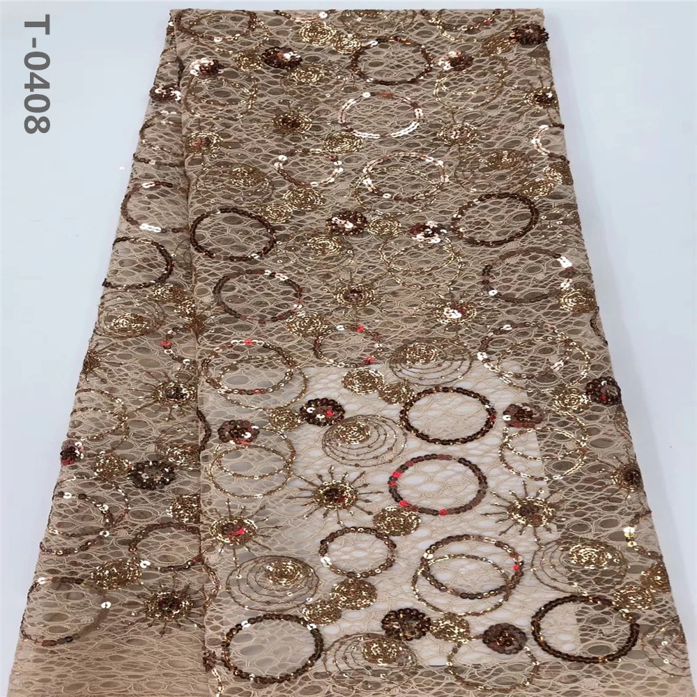Embroidery glitter sequence African french organza sequins lace fabric for women dress 2020 high quality Nigerian net tulle | Дом и сад