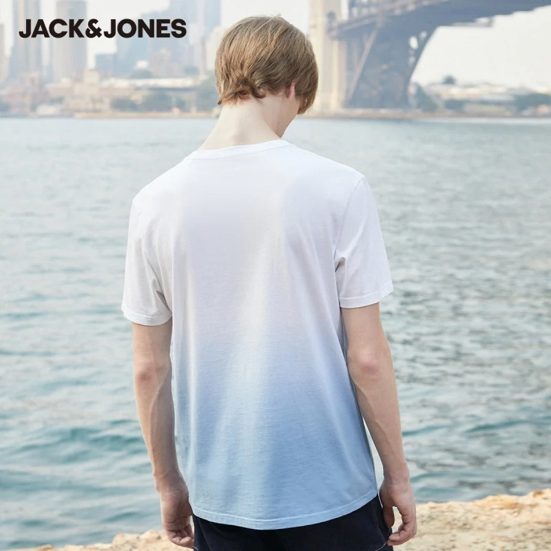 Мужская футболка с круглым вырезом JackJones 100% хлопок градиентом короткими рукавами