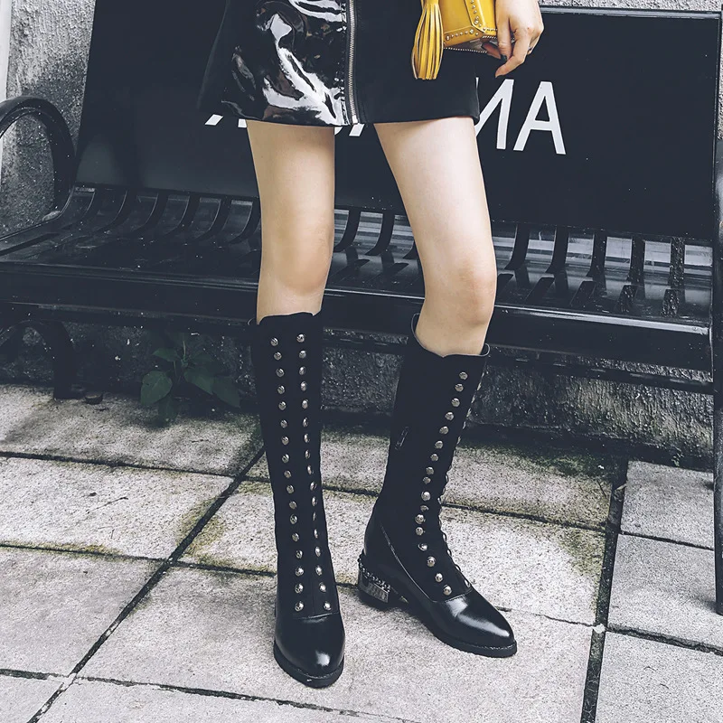 Женские высокие сапоги повседневные в римском стиле для верховой езды сезон
