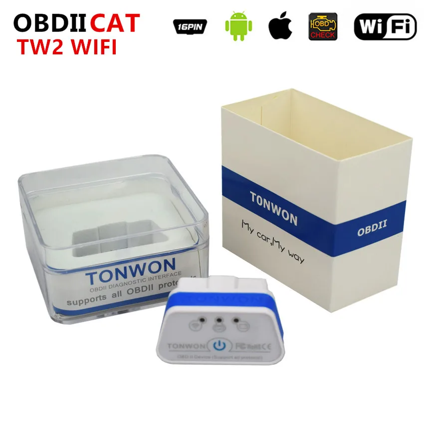 TONWON OBDII Diagnostic Interface Bluetooth3.0/4.0/WIFI Car Diagnostics Tool ELM327 For iOS/Android Check Vehicle Engine OBD2