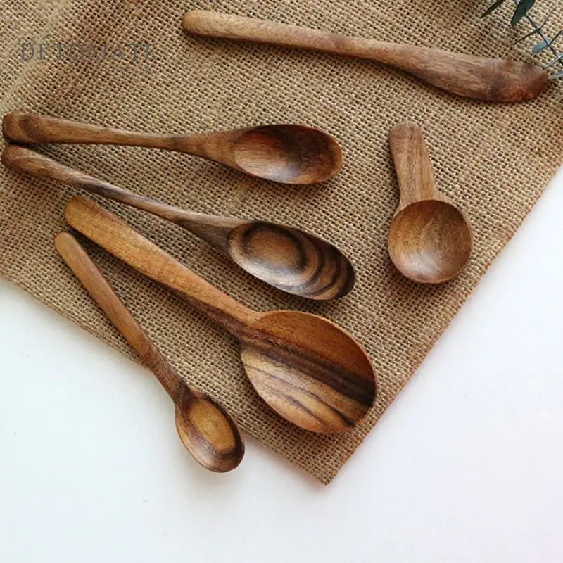 Wood Condiment Scoop Flatware Coffee Tea Small Sugar Milk Sp
