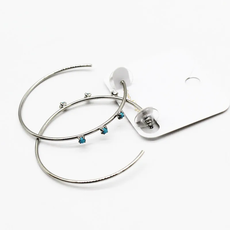 Простой и стильный большой ушной ободок военный синий кристаллический |