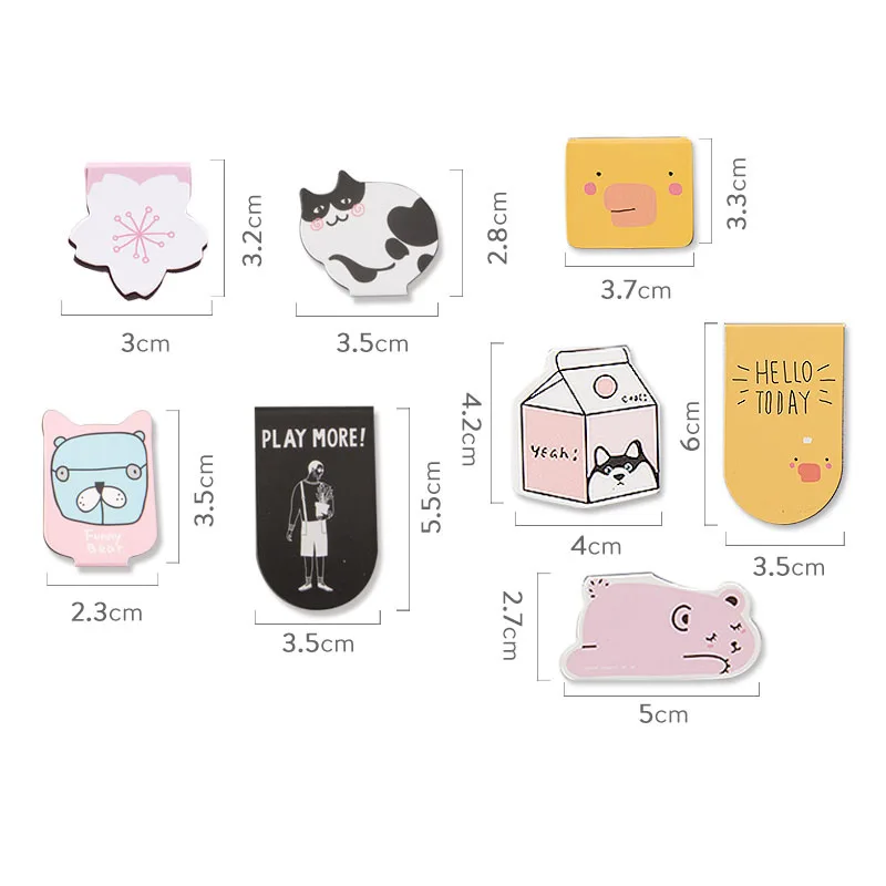 Милые Креативные Мультяшные магнитные закладки маркеры для книг канцелярские