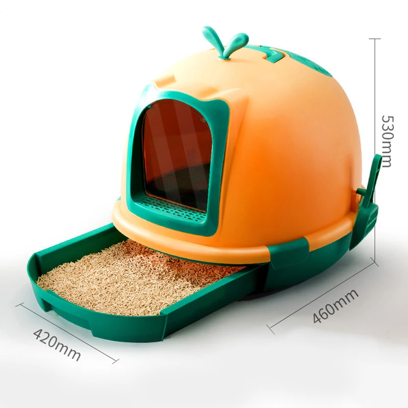 

Drawer Type Cat Litter Box Big Space Pet Cat Toilet Deodorant Plastic Sandbox Cats WC Tray With Litter Shovel Home Pets Supplies