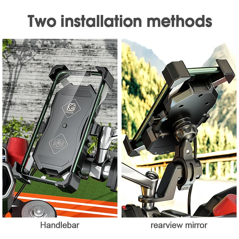 360 degree rotation motorcycle phone holder 15w wireless charger bike bicycle qc3 0 usb fast charging bracket holder mount stand free global shipping