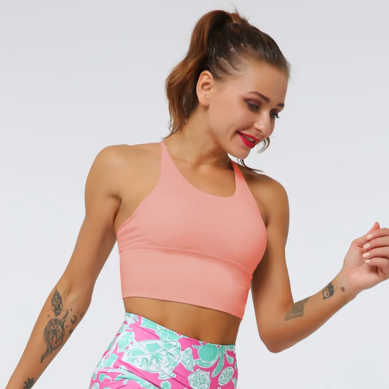 Женский бюстгальтер для йоги NCLAGEN спортивный с тонкими бретельками и открытой