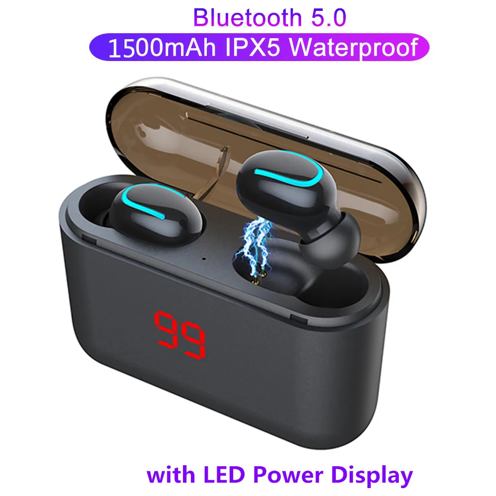 TWS Q32 Bluetooth наушники 5 0 мощный светодиодный дисплей Беспроводная мини гарнитура