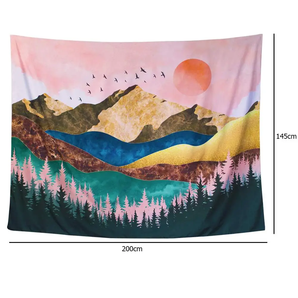 Mountain05 L Гобелен в скандинавском стиле, хиппи, мандала, Настенный Ковер, богемный Абстрактный Коврик для йоги, для украшения дома, спальни, Горный пейзаж - Цвет: Mountain05 L