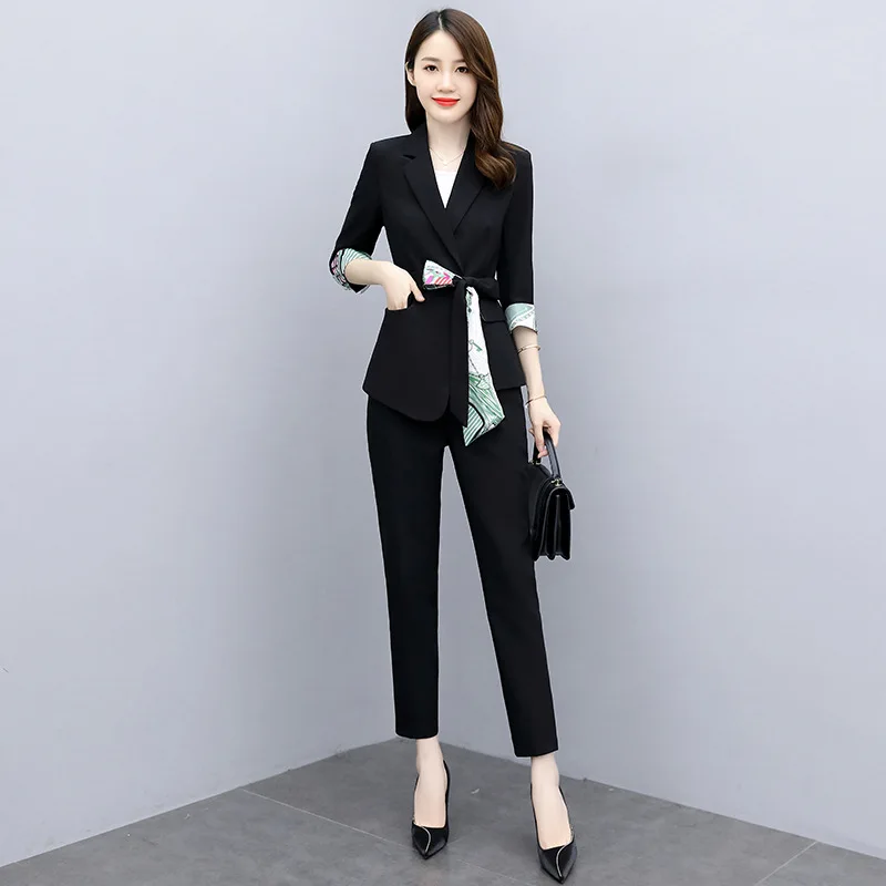 

High-quality Women's Suit Pants 2022 Spring and Autumn New Temperament Fashion Women's Professional Suit Two-piece Set