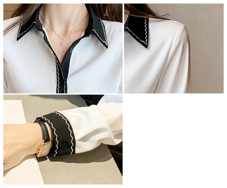 

Long Sleeve White Blouse Shirts Women Blouse Women Blusas Mujer De Moda 2021 Turn Down Collar Chiffon Blouse Shirt Tops E589