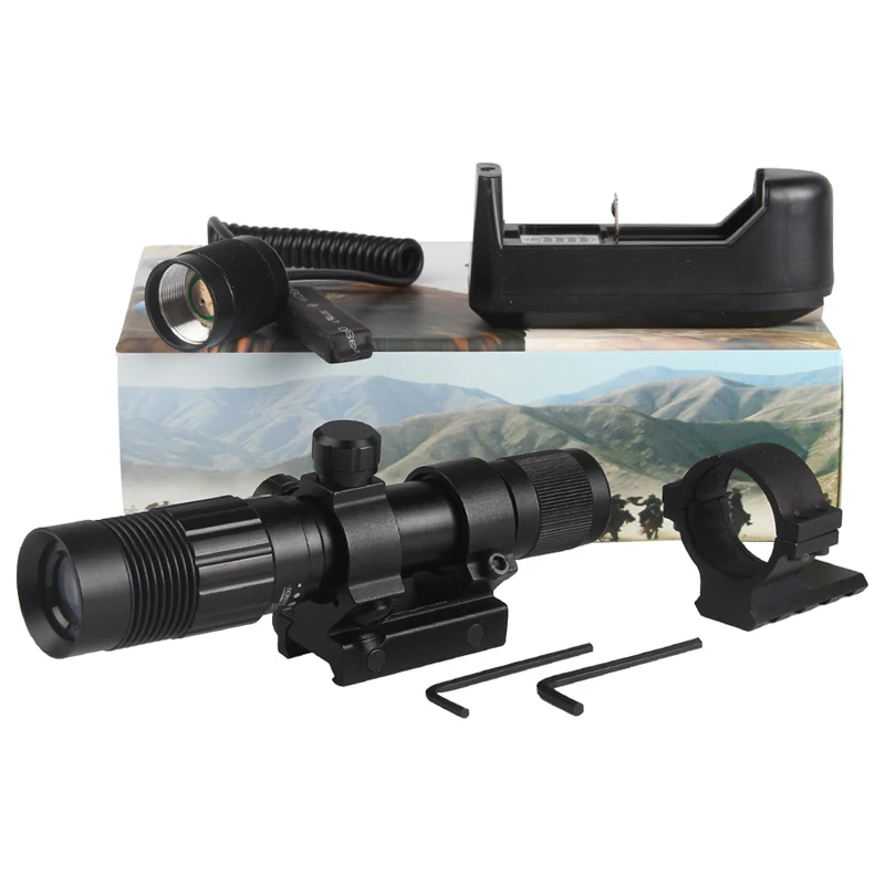 

Tactical Hunting Optical Flashlight Sight Green Dot Laser Sight Adjust For Rifle Gun Scope Mounts