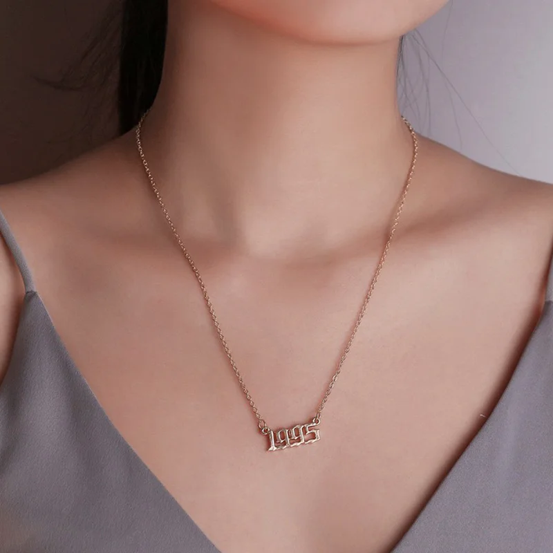 Модные простые старые английские ожерелья с цифрами для женщин и мужчин