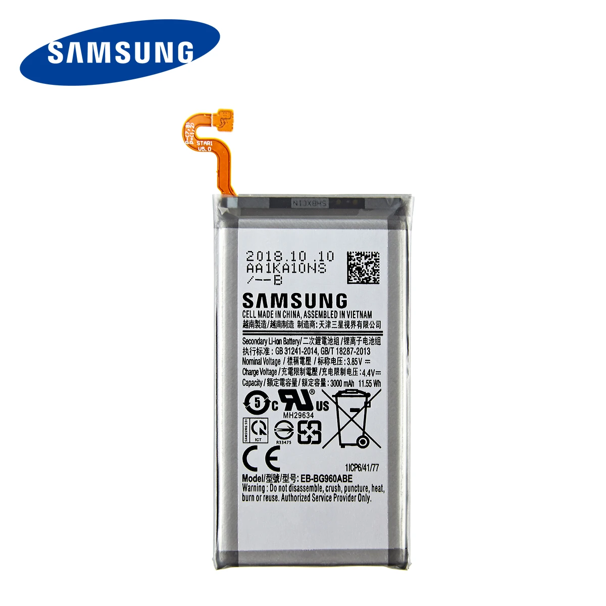 SAMSUNG-bater&iacute;a original para Samsung Galaxy S9, G9600, EB-BG960ABE, SM-G960F, G960F, G960, G960U, G960W + herramientas, SM-G960, 3000mAh-3