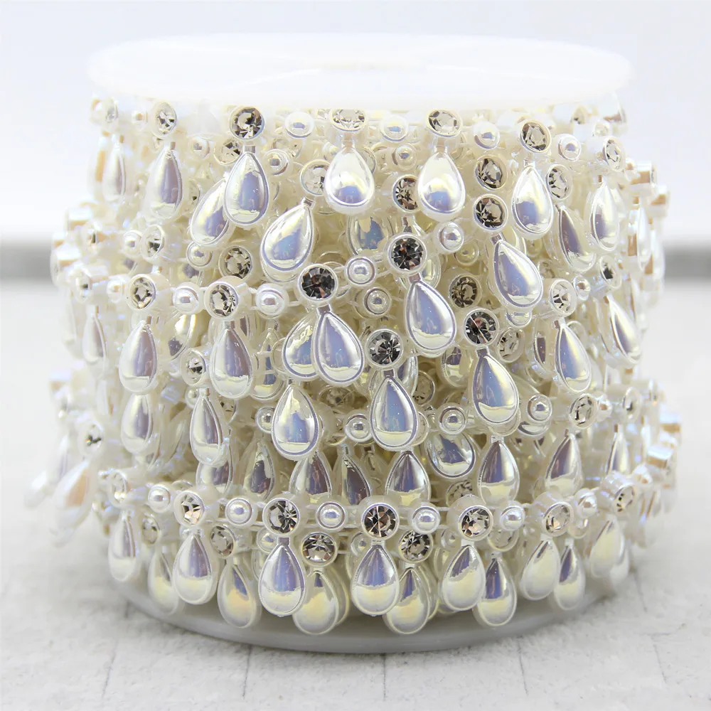 Цепочка из бусин с имитацией под жемчуг 1 метр украшение для вечеривечерние