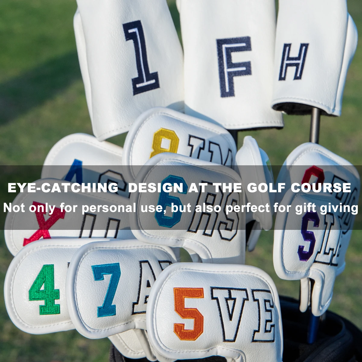 Клюшек для гольфа головные уборы набор 10 шт./компл. из искусственной кожи белого