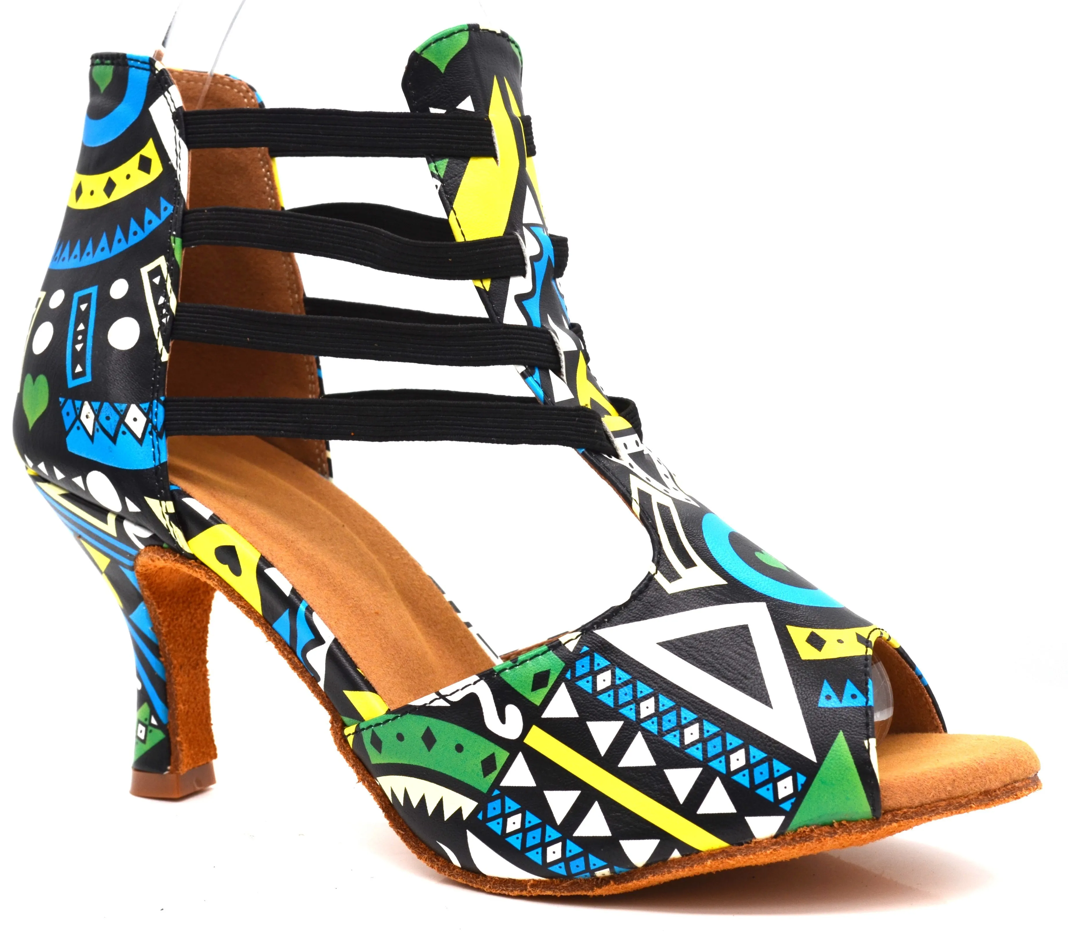 Evkoodance Fashion Ladies Shoes Red PU Leather Latin Salsa Ballroom 3' Heel Sexy Dance Shoes Women